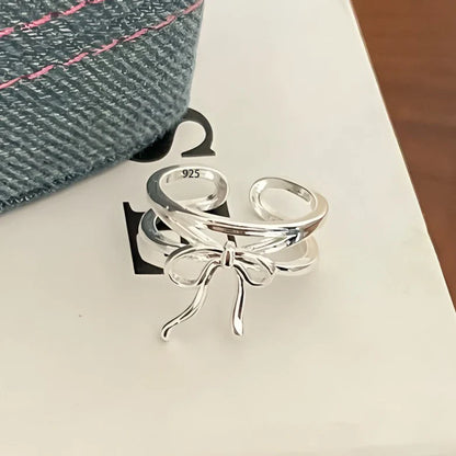 VENTFILLE 925 Sterling Silver Flower Lace Ring | Korean Fashion Adjustable CZ Ring