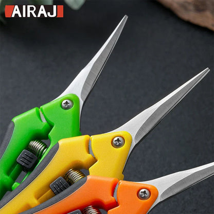 AIRAJ Garden Scissors | Non-Slip, Labor-Saving Pruning Shears for Branches, Flowers, and Vegetables