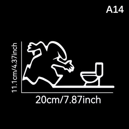 La Linea Minimalist Line Art Sticker Set | Cartoon Character Door Sign for Home Decor