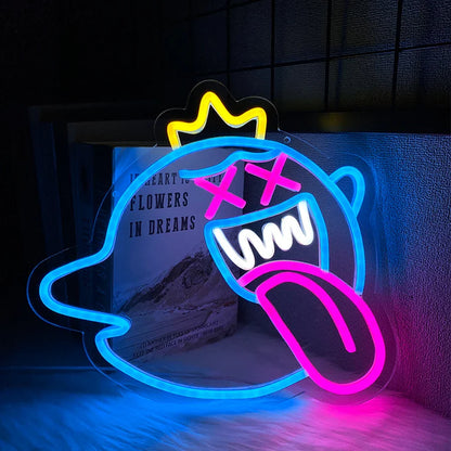 Enseigne néon LED fantôme, lumière décorative murale rétro arcade, alimentée par USB, utilisée pour la décoration de bars, clubs, salles de jeux, fêtes de famille