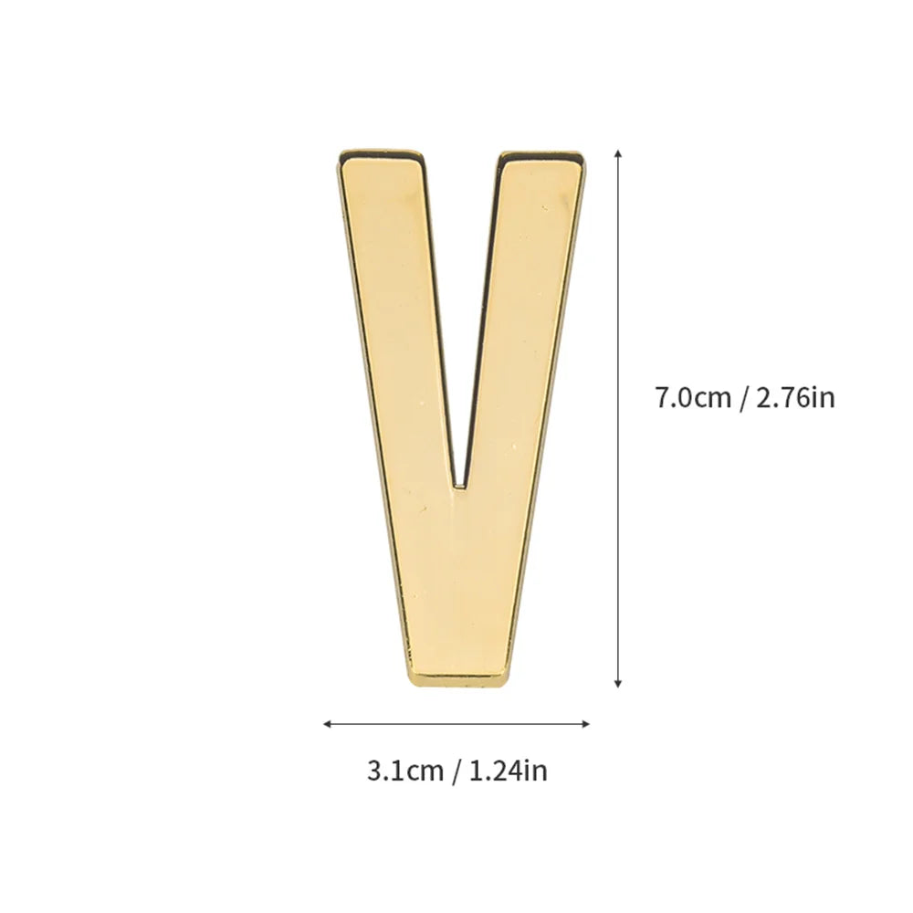 1 pièce en métal auto-adhésive Numéro de maison, lettres de l'alphabet anglais pour plaque de porte d'appartement, autocollants de numéro de boîte aux lettres de table 7*3cm