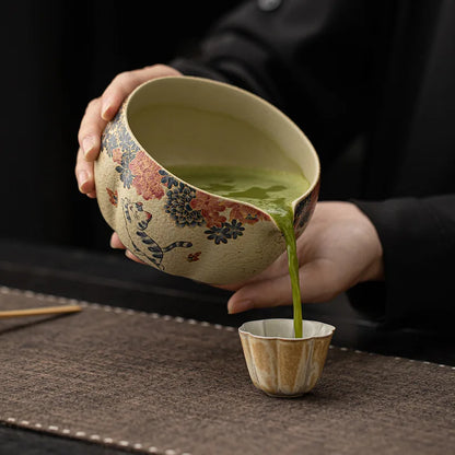 2-8PCS Japanese Flint red Matcha Making Set Bamboo Matcha Brush Exquisite Matcha Bowl Box with Whisk Sumptuous Tea Tools Gifts