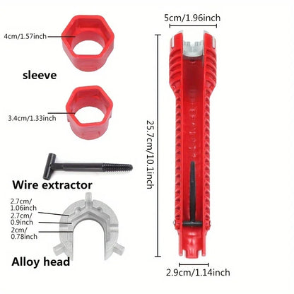 (8 in 1) Faucet and sink installer, multi-function wrench plumbing tool for toilet/sink/bathroom/kitchen plumbing, etc