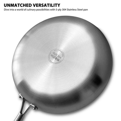 Poêle à frire en acier inoxydable 304, antiadhésive, pour la cuisson des steaks, casserole de cuisine sans revêtement pour cuisinière à gaz et cuisinière à induction