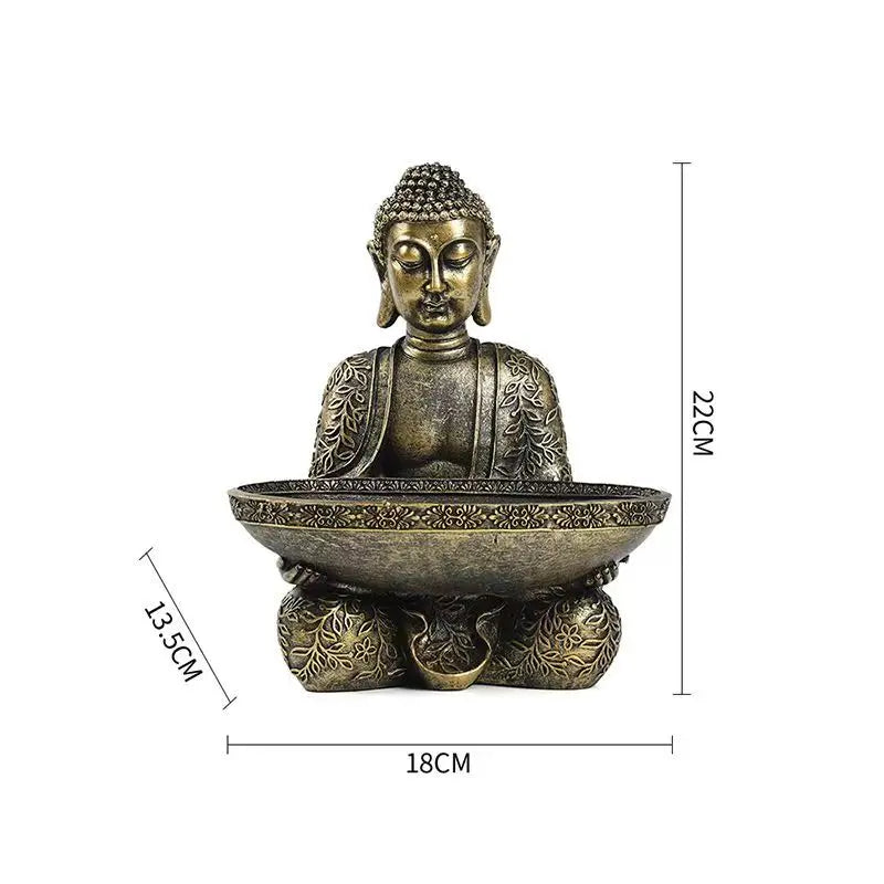Statue Bouddha Éléphant Thaïlande Bouddha Résine Figurines Bouddhisme Fengshui Hindou Bouddha Assis Figurine Décoration Maison Salon Cadeau