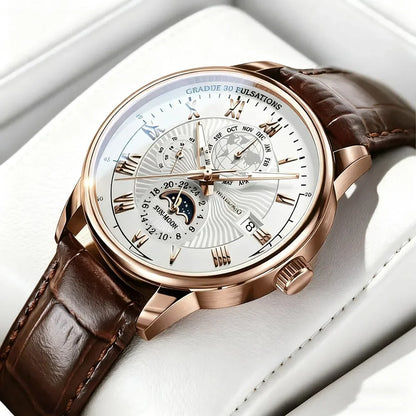 2026 Luxury Men's Sport Watch | Waterproof Luminous Leather Quartz Wristwatch