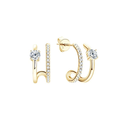 925 Sterling Silver Cross Drop Earrings | Gold Plated Fashion Jewelry for Women