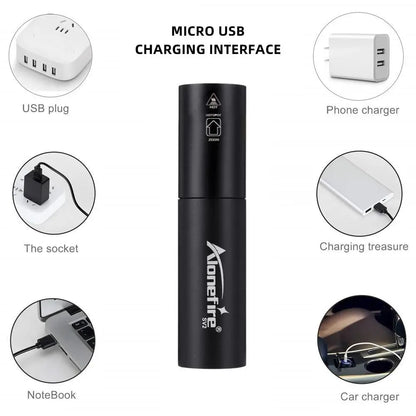 Mini Zoom Rechargeable Flashlight | Compact EDC Light for Camping and Emergencies