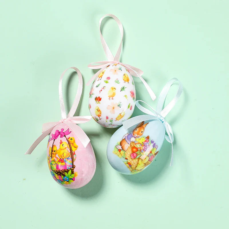 3 Pcs Easter Eggs Bunny Easter Decoration Basket 7 Cm Foam Eggs Home Decor Festoons Hen Party Room Deco Easter Decoration 2024