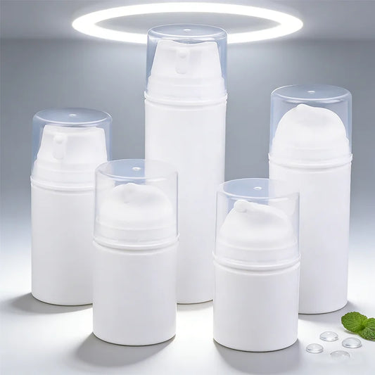 Airless Cosmetic Travel Size Vacuum Pump Bottles | Refillable Emulsion Dispenser Set