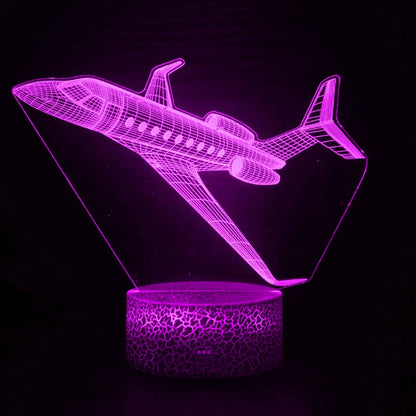 Airplane 3D LED Night Light | USB Illusion Bedside Lamp for Bedroom Decor