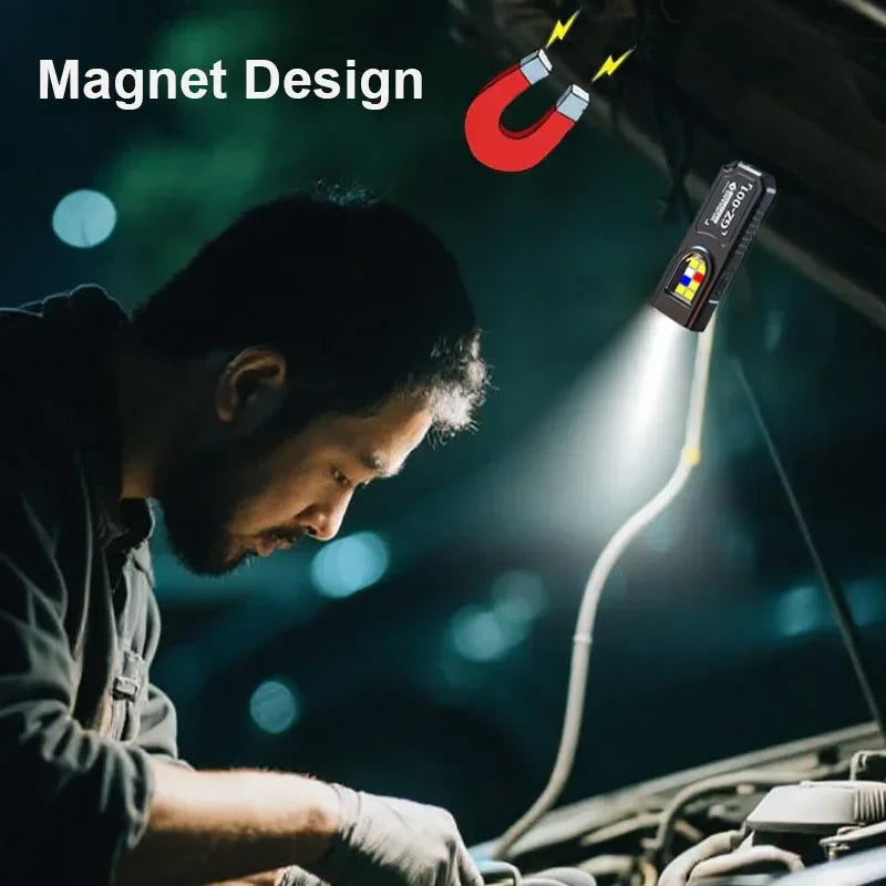 USB Rechargeable Magnetic Keychain Flashlight | 5 Light Modes Hands Free Headlamp