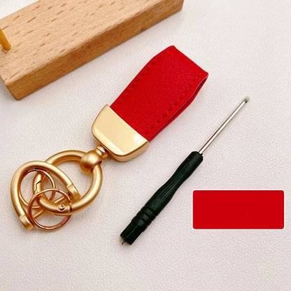 Luxury Suede Leather Flip Fur Keychain | Car Key Accessory