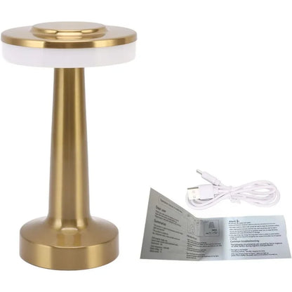 Metal Touch Table Lamp USB Rechargeable Portable Bedside Night Light for Bar