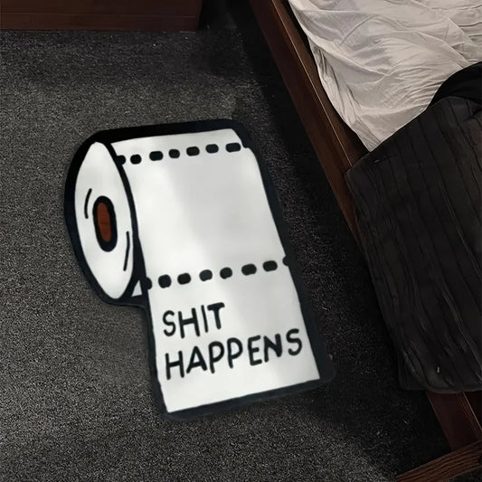 VIKAMA 50x80cm Shit Happen Personality Carpet Creative Floor Mat Rug For Bedroom Carpet For Live Room Funny Carpet Home Decorati