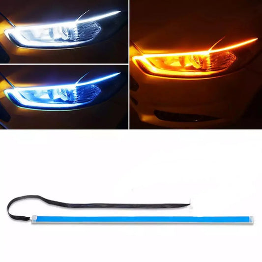 LED DRL Car Daytime Running Light Flexible Waterproof Strip | Auto Headlights White Turn Signal Brake Flow Lights 12V