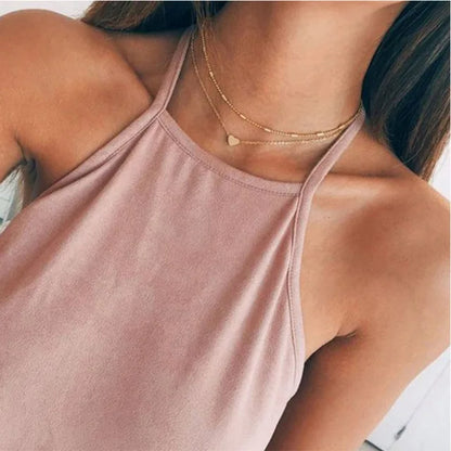 Tiny Heart Pendant Necklace for Women | Short Chain Bohemian Choker