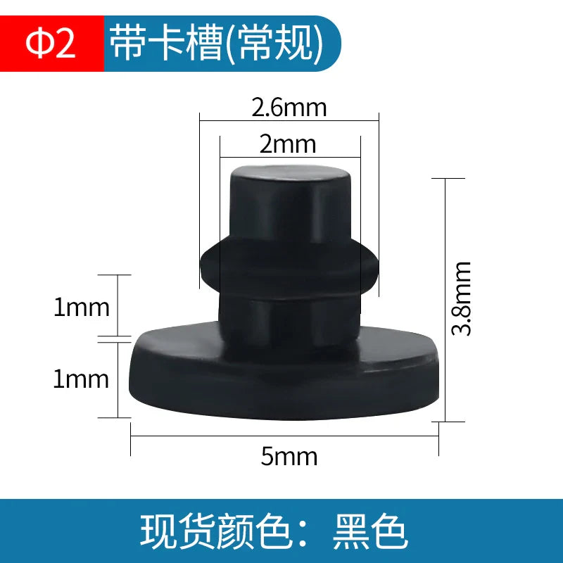 Bouchons en caoutchouc de silicone solide de 2 mm à 16 mm, couvercle de type T, joint à enclenchement, capuchons d'obturation, bouchon d'étanchéité