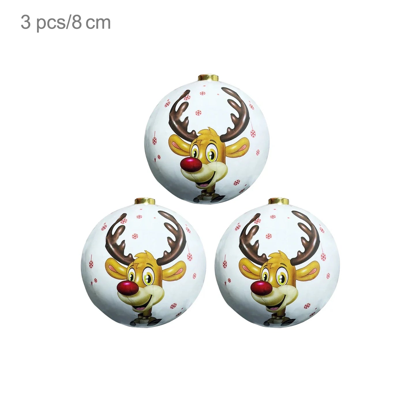 3 boules de Noël 8cm Cadeaux Originaux Décoration de Noël 2024 Décorations de Sapin de Noël Cadeau Pendentifs Boules