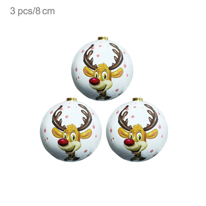 3 boules de Noël 8cm Cadeaux Originaux Décoration de Noël 2024 Décorations de Sapin de Noël Cadeau Pendentifs Boules