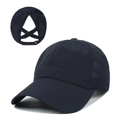 Women's High Ponytail Mesh Baseball Cap | Quick-Dry Breathable Sun Hat for Outdoor Sports