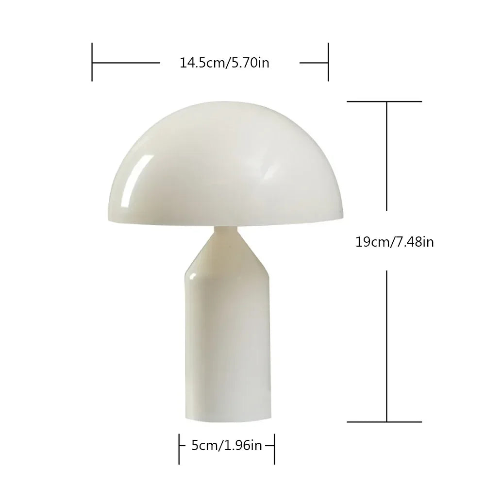 Mushroom LED Table Lamp with Touch Dimming | Rechargeable Bedside Night Light