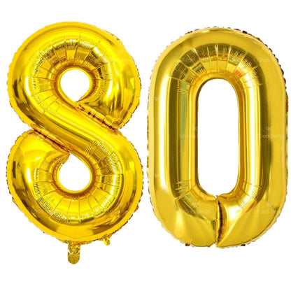 Gold Number Balloons for Milestone Birthdays | Large 40 Inch Foil Set
