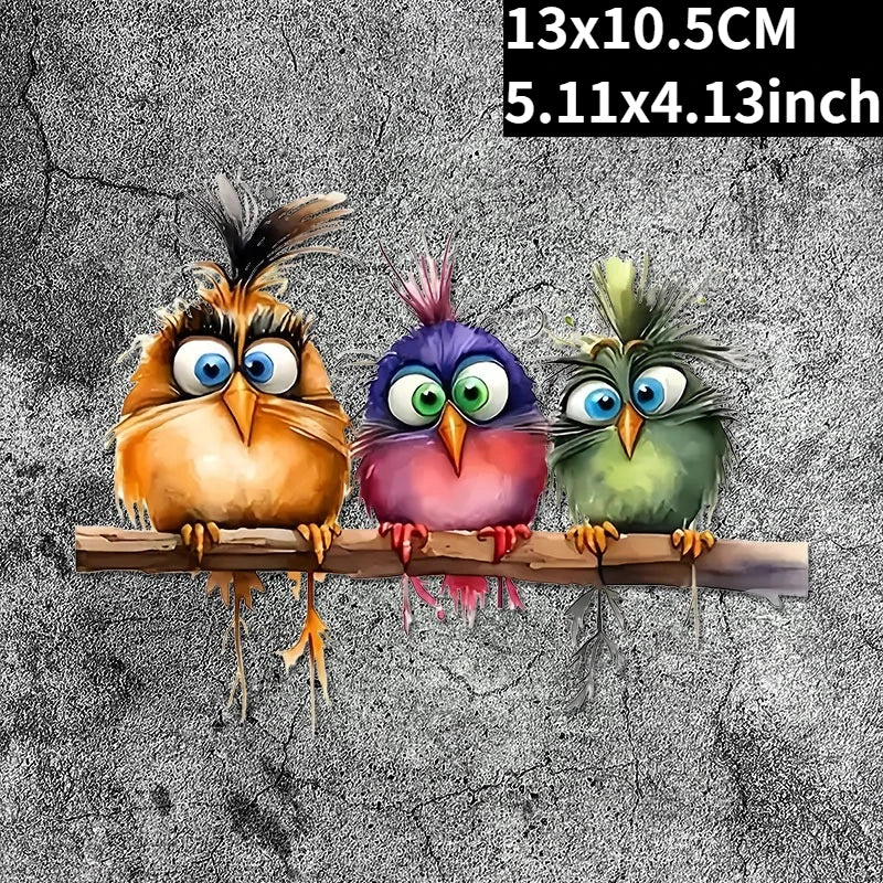 Funny Cartoon Bird Window Stickers | Self-Adhesive PVC Home Decals