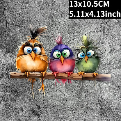 Funny Cartoon Bird Window Stickers | Self-Adhesive PVC Home Decals