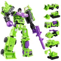 6-in-1 Transforming Robot Action Figure 22cm Convertible Toy for Kids