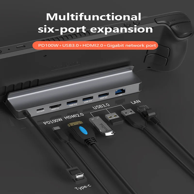 USB C Docking Station 4K 60Hz HDMI DP Ethernet Hub for Gaming Console
