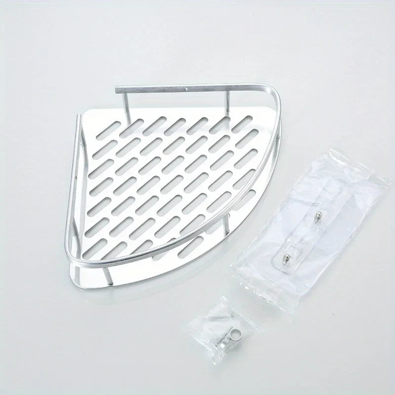 Stainless Steel Tension Shower Caddy Corner Shelf Bathroom Organizer Storage