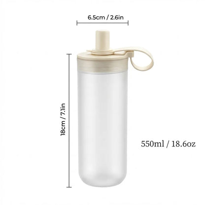 Clear Plastic Reusable Travel Mug | Leak-Proof Cup with Straw and Handle