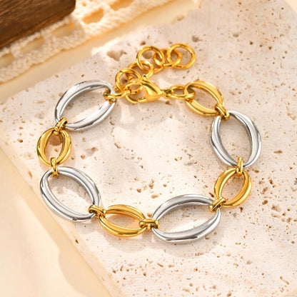 Elliptical Chain Bracelet for Women | Handmade Stainless Steel Jewelry