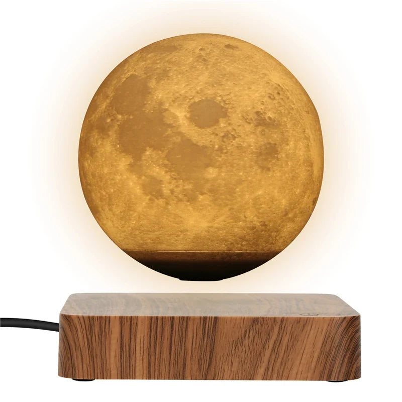 3D Floating Moon Lamp Magnetic Levitating LED Night Light Rotating Desk Decor