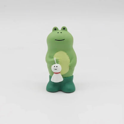 Artisanat de décoration en résine de chat, petite grenouille scène de pluie pour la décoration de bureau, ornements artisanaux, collection de jouets, cadeaux en gros Nouveauté 2024