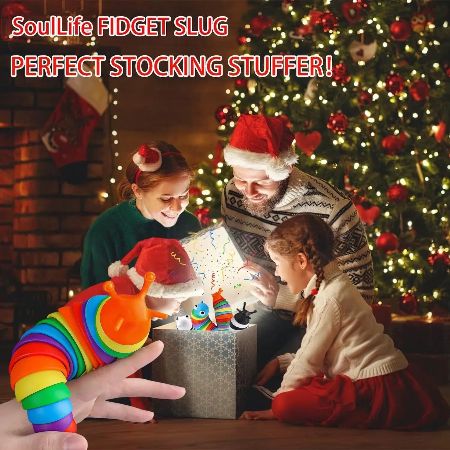 Colorful Slug Stress Relieving Toy | Bizarre Caterpillar Simulation Squeeze Puzzle