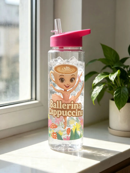 Cartoon Printed Straw Cup | 750ml BPA Free Summer Water Bottle