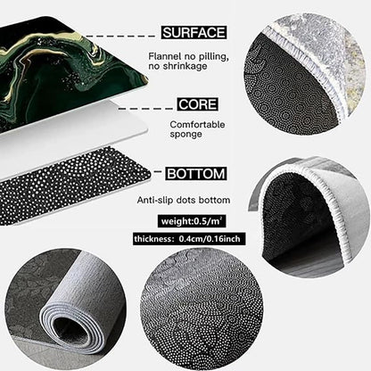 Alfombra de Pelo Cristal de VIKAMA para Habitación Infantil, Resistente a las Manchas, Lavable, para Dormitorio, Cama, Juego, Sala de Estar, Alfombra de Gateo, Decoración del Hogar