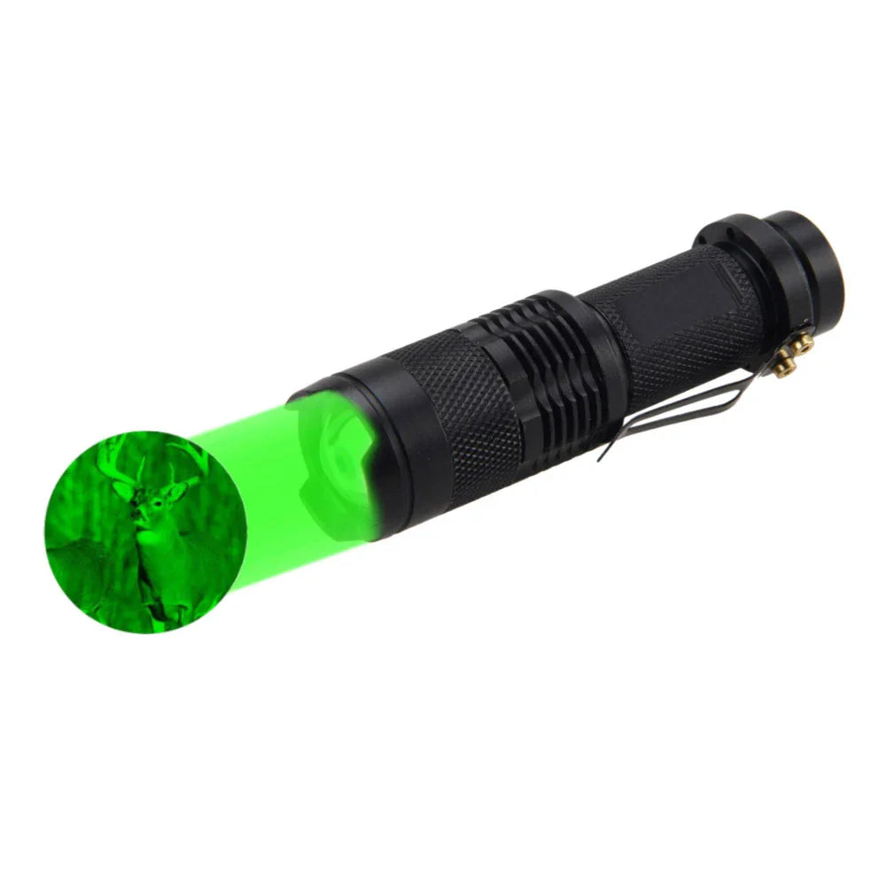 Mini LED Flashlight with 670nm Red/Blue/Green Light | Tactical Pocket Flashlight