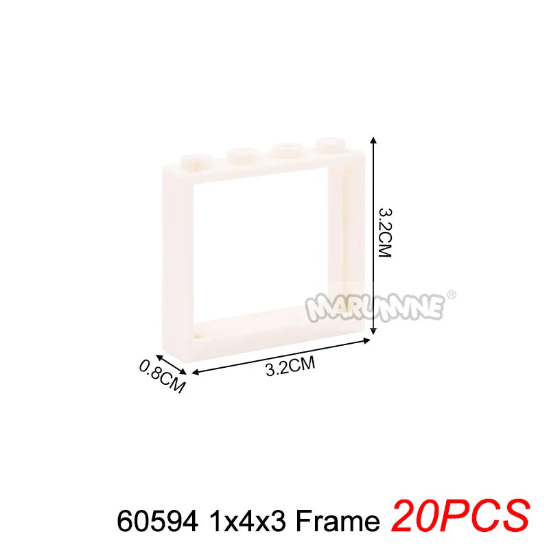 Marumine Window and Door Building Blocks | Compatible City House Parts Set