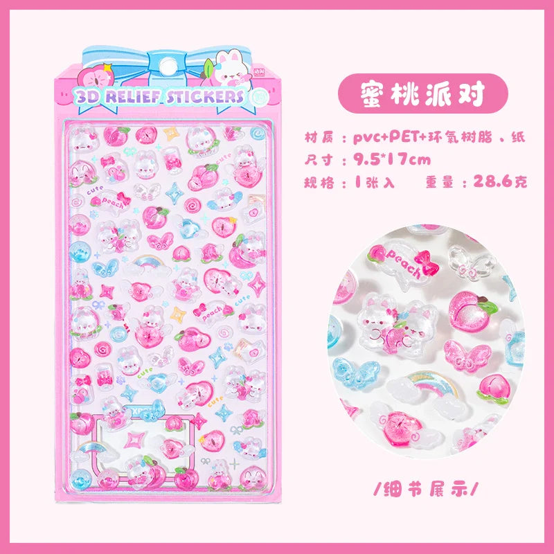 Mr.Paper 3D Relief Bead Stickers | Sweet Candy Party Series Kawaii Decor