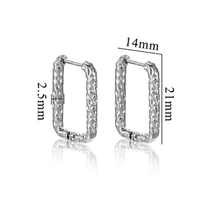 6pcs Stainless Steel Rectangular Textured Earrings Set | 18K PVD Gold Plated DIY Jewelry Parts