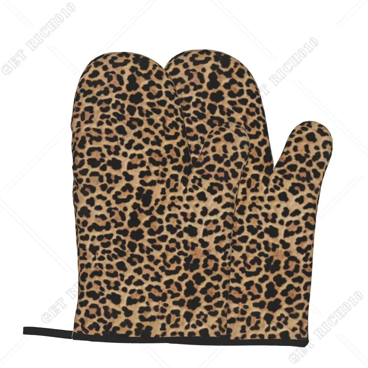 Animal Print Oven Gloves | Set of 2 Heat Resistant BBQ and Baking Gloves