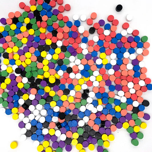 100 pièces, 8 couleurs, pièces de jeu en bois, pièces d'échecs colorées, accessoires de jeux 10*5MM