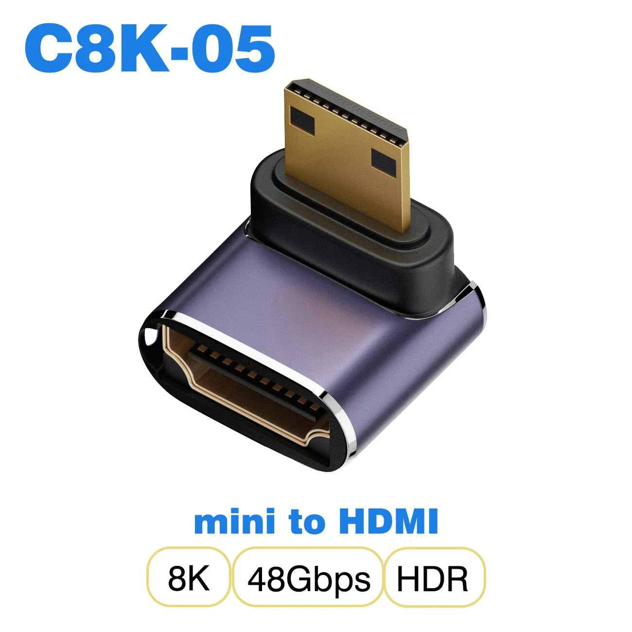HDMI-Compatible Adapter | Mini and Micro HDMI to HDMI 2.1 Converter 48Gbps 8K60Hz 4K120Hz