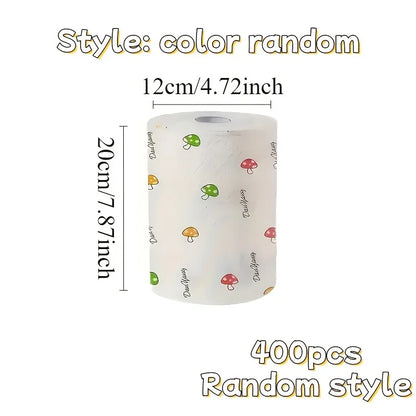 400 Count Vegetable-Themed Kitchen Cleaning Cloths, Lightweight Knitted Weave, Multi-Purpose Reusable Paper Towels for Home
