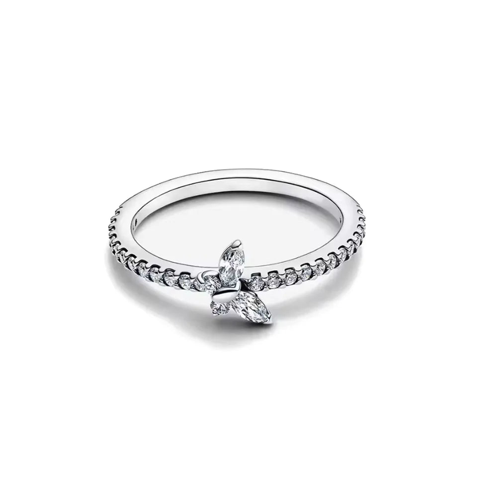 925 Sterling Silver Lotus Bow Ring | Elegant Women's Gift Ring