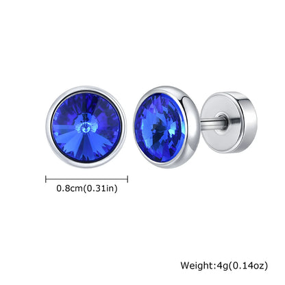 Stainless Steel Men’s Earrings | 8mm Multi-Faceted Screw Back Stud