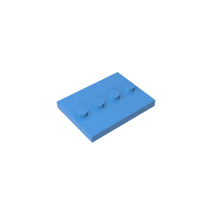 Gobricks GDS-980 Tile, Modified 3 x 4 with 4 Studs in Center | Compatible Building Block for DIY and MOC